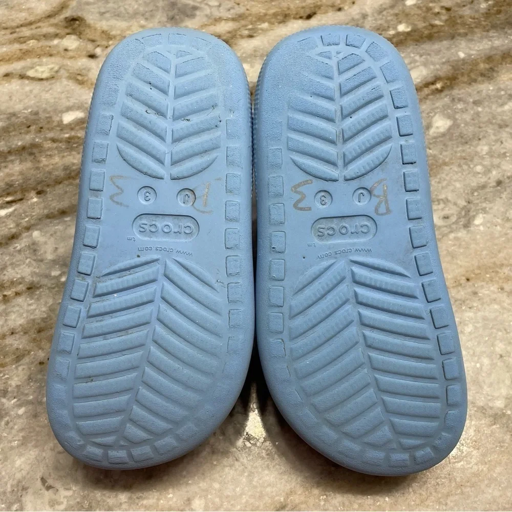 Crocs Kids' Cutie Crush Glitter Clog Shoes Girls Youth Size J3 blue ocean